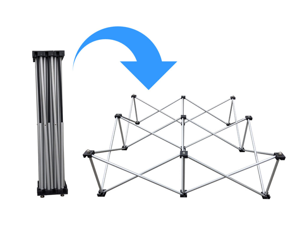 簡単ステージ 足部材を広げた様子