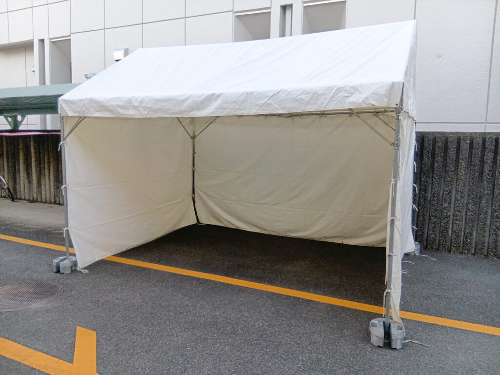 愛知県海部郡蟹江町 町民まつり設営レポート 1.5間×2間テント