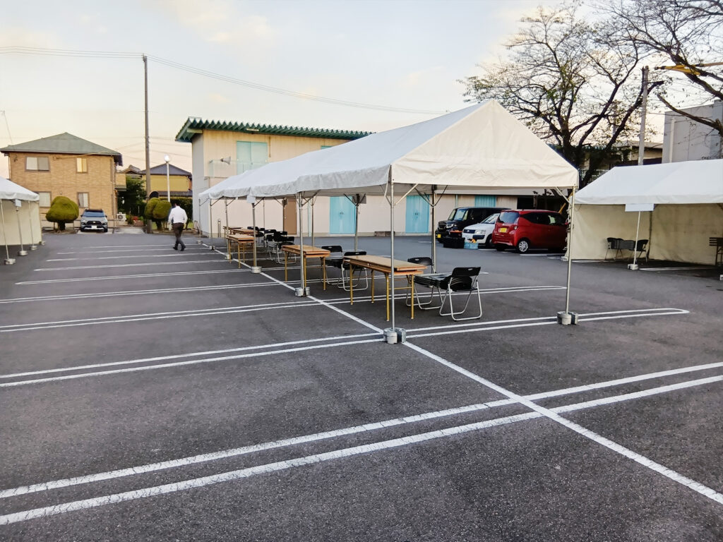 愛知県海部郡蟹江町 町民まつり設営レポート 1.5間×2間テント2