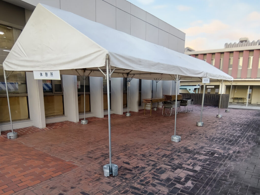 愛知県海部郡蟹江町 町民まつり設営レポート 2間×3間テント3