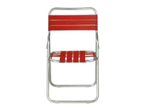 パイプ製ガーデンチェア(赤)