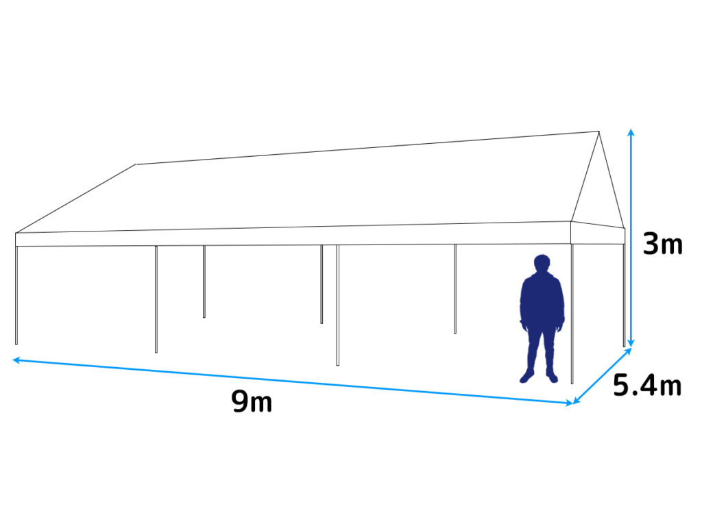 3間×5間パイプテント(白) 図面