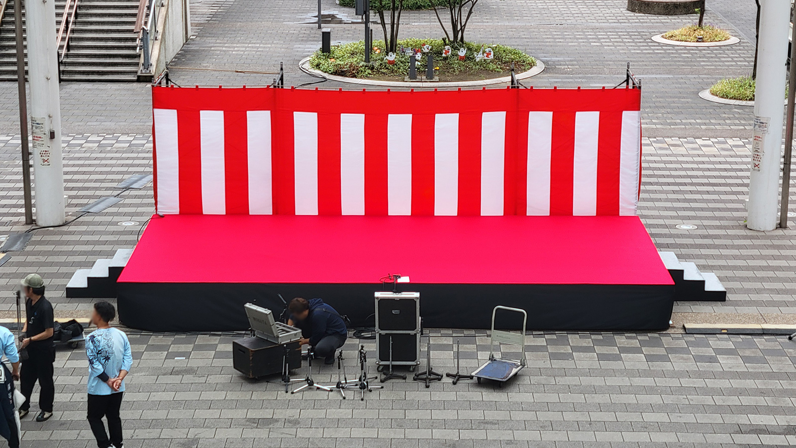 お祭り会場ステージ設営レポート@太田川駅前広場